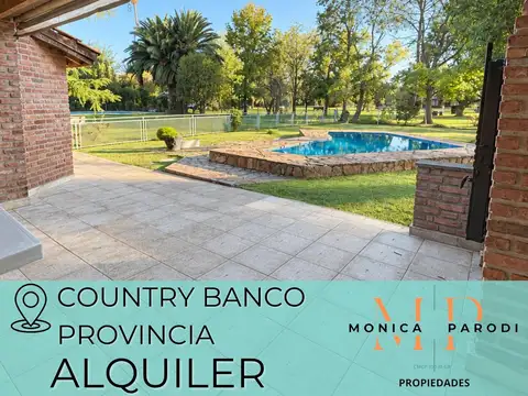 Casa en alquiler en country banco provincia