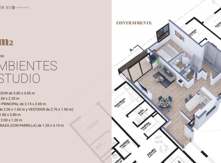 Departamento · 80m² · 2 Ambientes