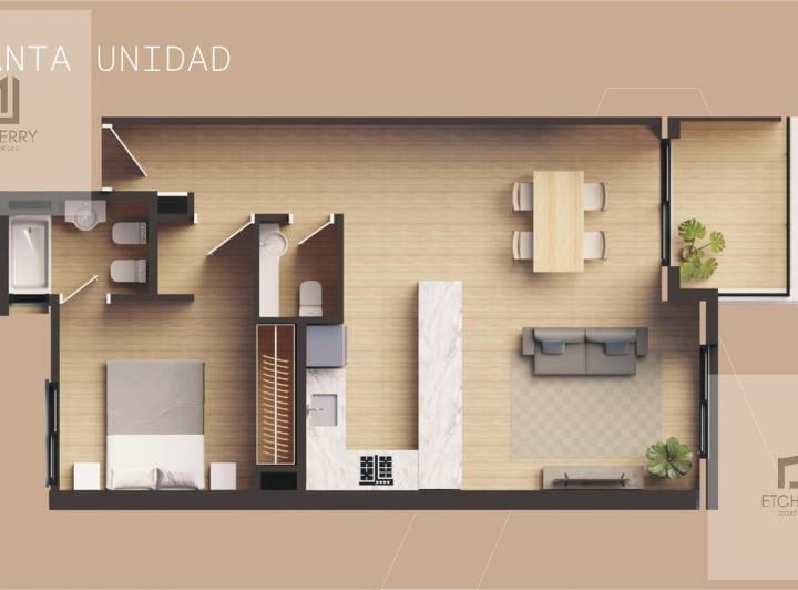 Departamento · 63m² · 2 Ambientes