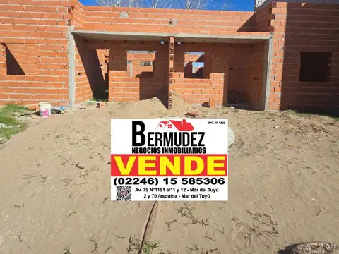 Venta chalet 3 ambientes al fondo calle 63 entre 8 y 9 mar del tuyu anticipo y cuotas