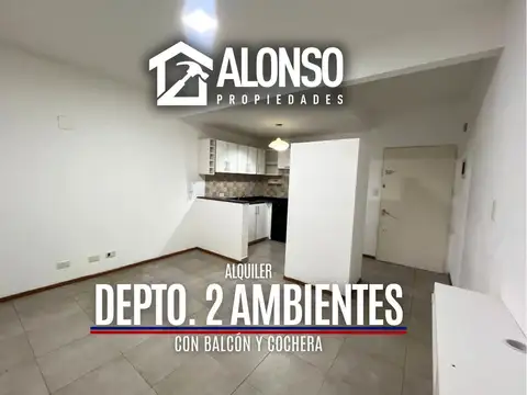 Alquiler 2 ambientes con balcón y cochera semicubierta