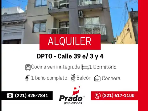 Depto 1 dorm - zona centro - con cochera