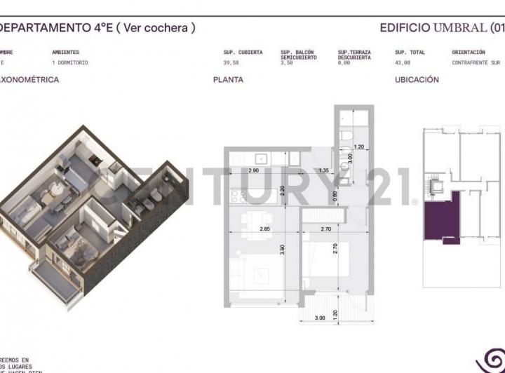Departamento · 39m² · 2 Ambientes