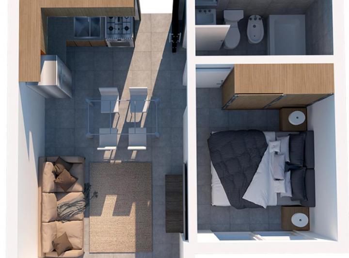 Departamento · 32m² · 2 Ambientes · 2 Cocheras
