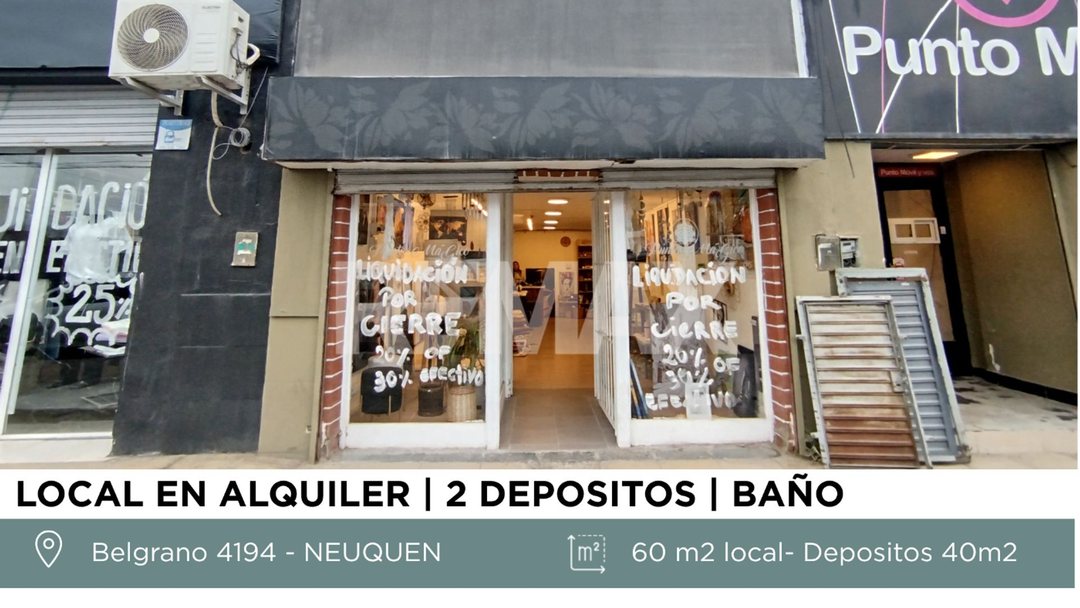 LOCAL EN ALQUILER EN NEUQUÉN SOBRE AVENIDA BELGRAN