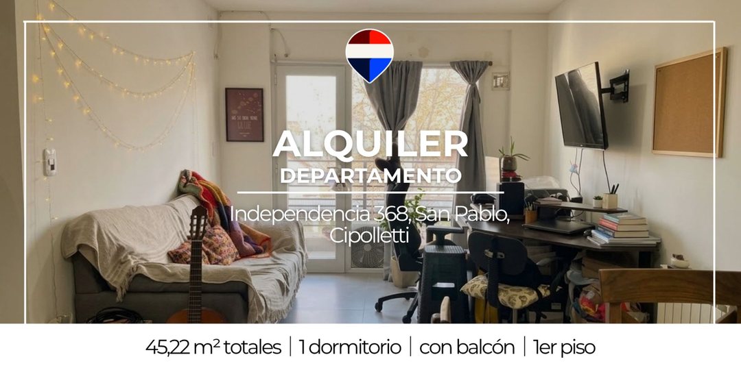 ALQUILER DEPARTAMENTO 1 DORMITORIO CIPOLLETTI