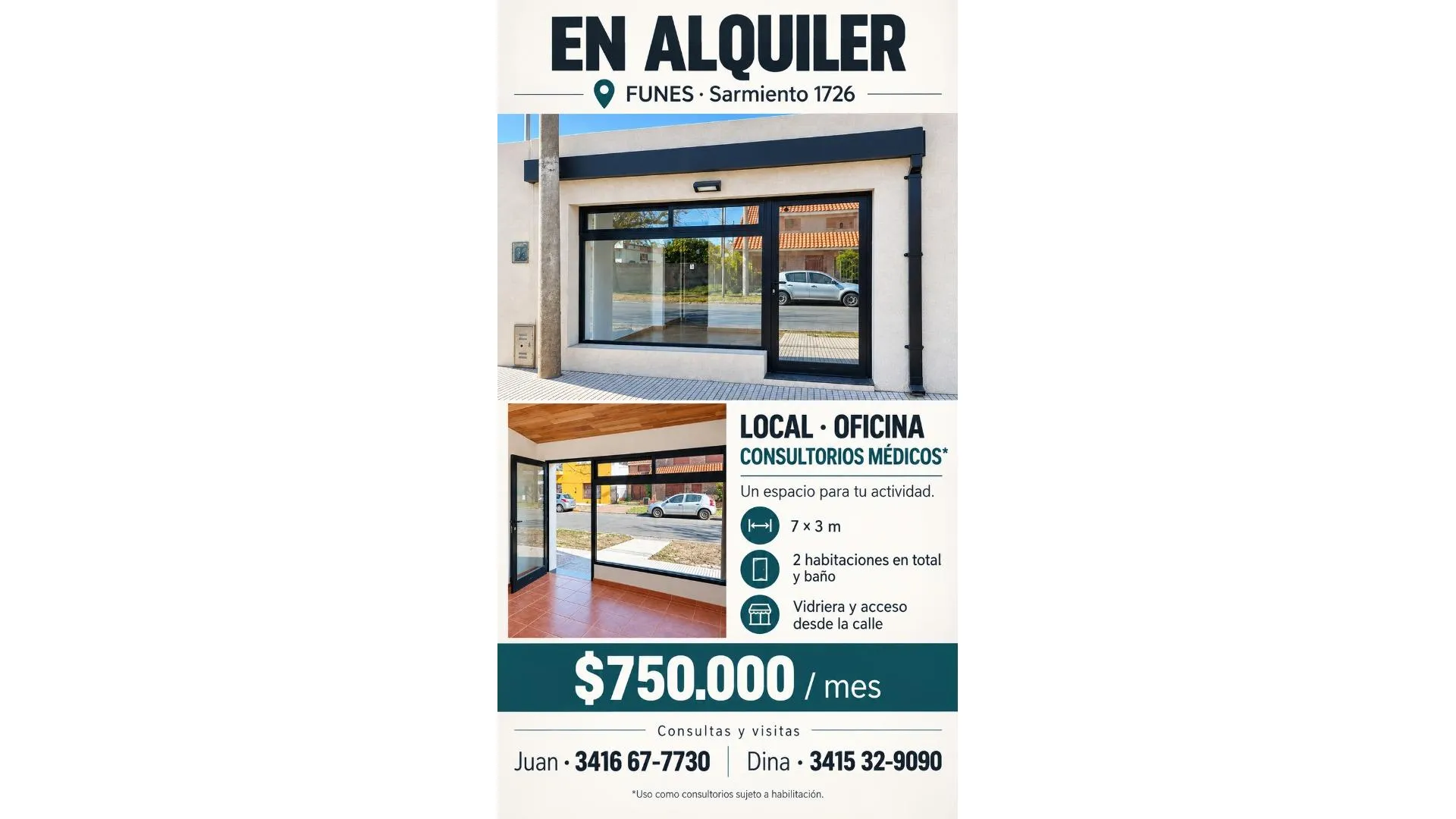 ALQUILER EN FUNES | LOCAL NEGOCIO O ACTIVIDAD PROFESIONAL