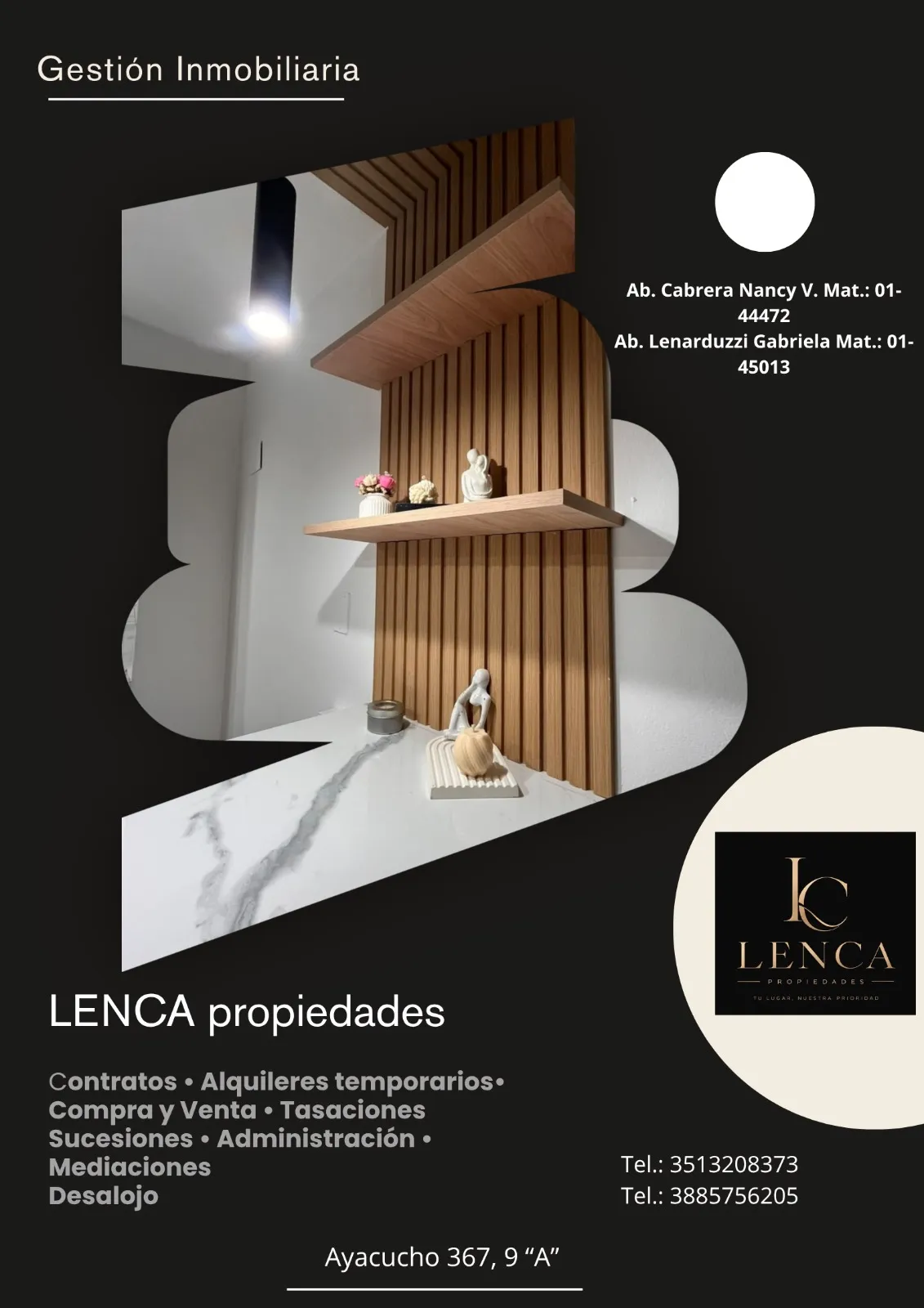 LENCA – Propiedades & Temporarios Depto zona Centro