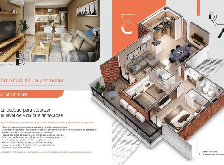 Departamento · 56m² · 3 Ambientes