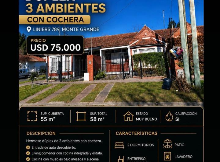 Casa · 55m² · 3 Ambientes