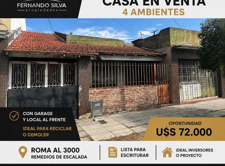 Casa · 140m² · 3 Ambientes · 2 Cocheras