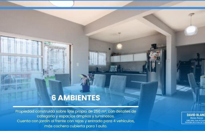 Casa · 200m² · 6 Ambientes · 1 Cochera