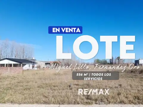 Venta lote fernandez oro 556m2