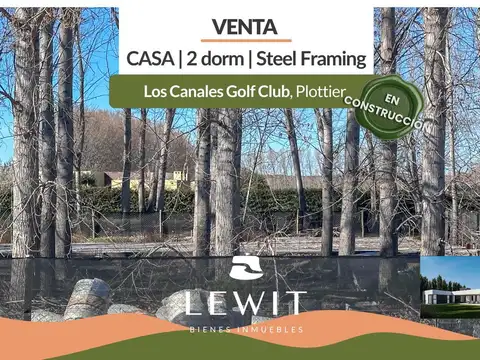 Venta casa en construcción | 2 dormitorios | barrio privado los canales golf club | plottier