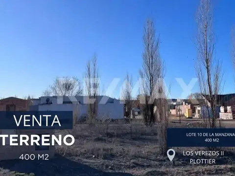 Lote financiado 400 mts2 cerezos ii, plottier