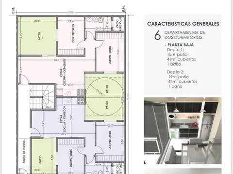 Departamento 2 dormitorios, barrio sur.