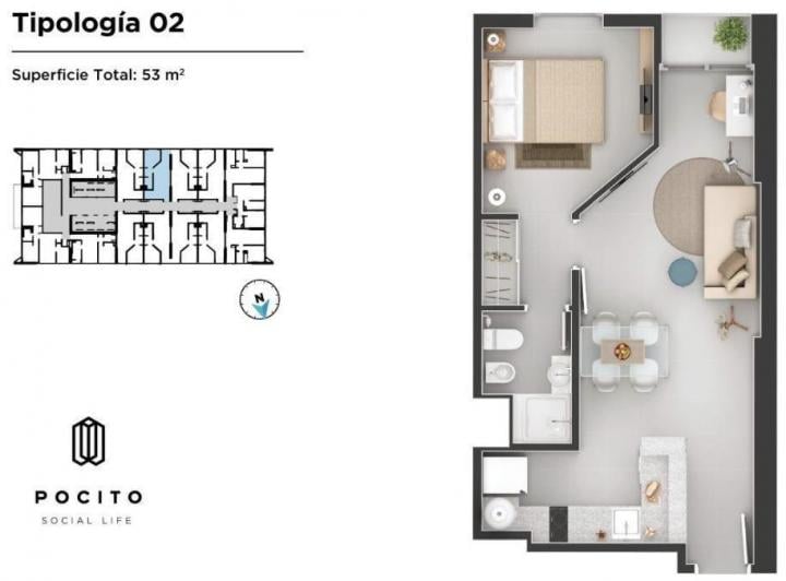 Departamento · 40m² · 2 Ambientes