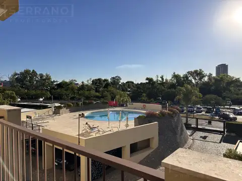 Alquiler anual departamento amoblado con cochera en terrazas de la bahia, nordelta