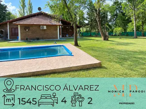 Chalet en venta lote 1545 m2 4 ambientes - b° parque gorriti en francisco álvarez