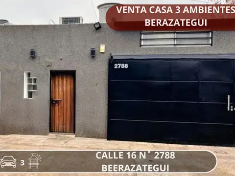 Venta casa 3 ambientes con quincho - berazategui