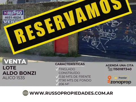 Venta lote aldo bonzi