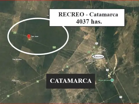 Campo de 4037 has - apto cría y recría - recreo/catamarca
