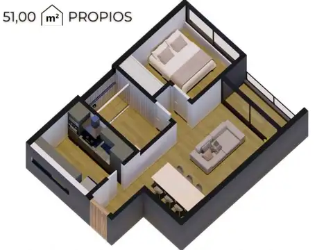 Venta dpto. 1 dormitorio en pozo sobre olaechea