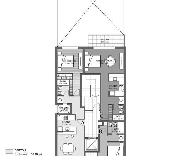 Departamento · 62m² · 2 Ambientes