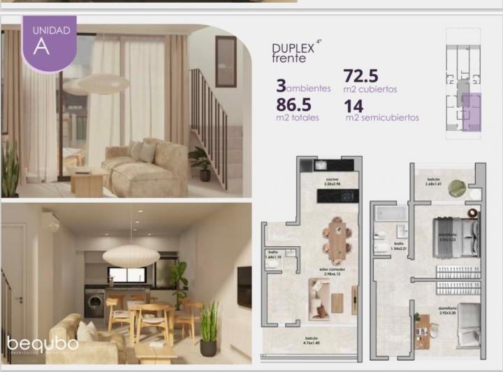 Departamento · 73m² · 3 Ambientes