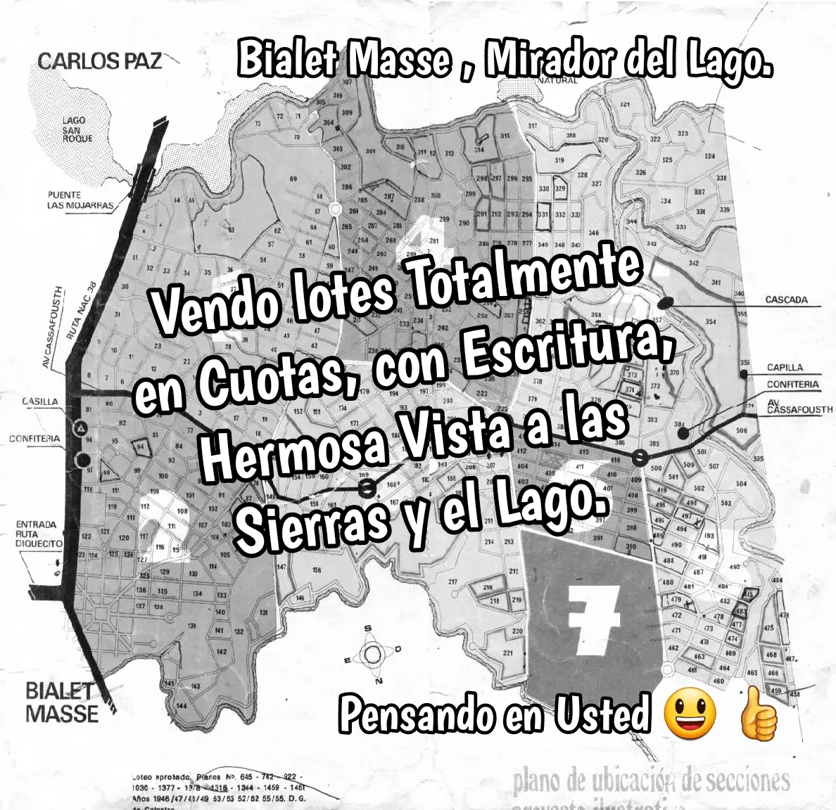 Vendo lote con Escritura,  Totalmente en Cuotas.