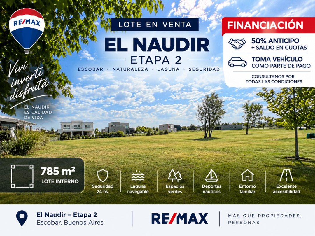 Terreno en VENTA Barrio El Naudir (Etapa 2) 785m2