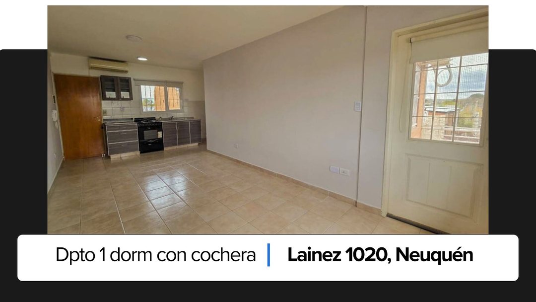 ALQUILER | DPTO 1 DORMITORIO C/COCHERA | NEUQUÉN