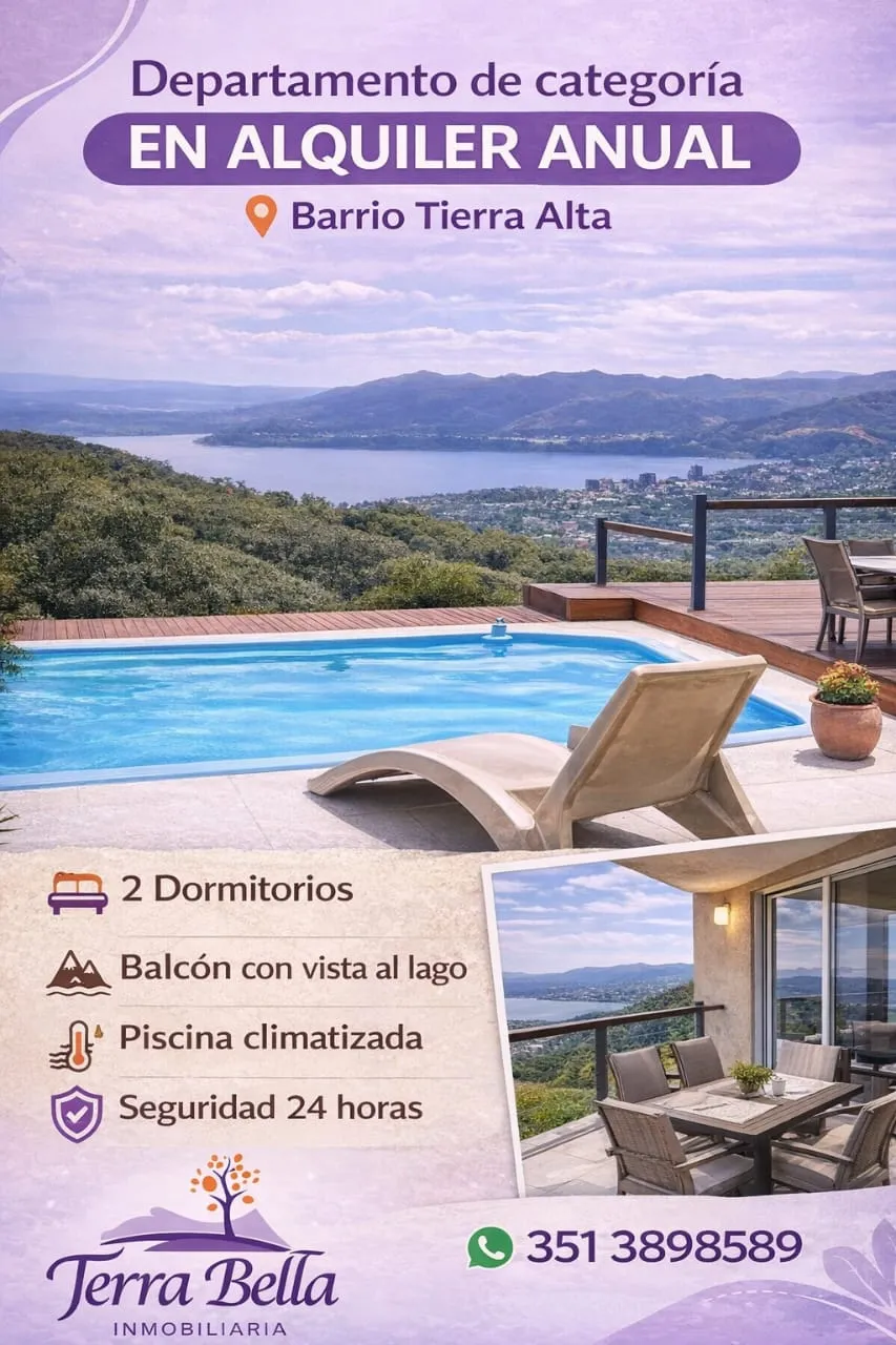 DEPARTAMENTO EN ALQUILER ANUAL VILLA CARLOS PAZ