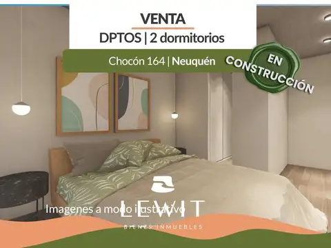 Venta departamento en construcción | 2 dormitorios | balcón | cochera opccional |   neuquén capital