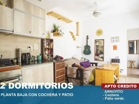 Depto pb de dos dormitorios con cochera en venta