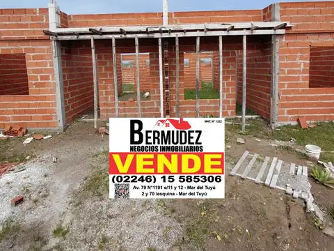 Venta chalet 3 ambientes en pozo a estrenar calle 87 entre 10 y 11 mar del tuyu anticipo y cuotas