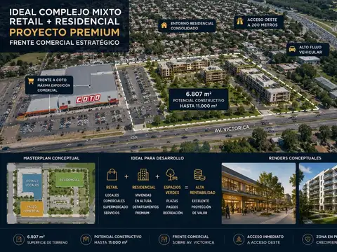 Venta lote 6807 m frenta a coto y acceso oeste