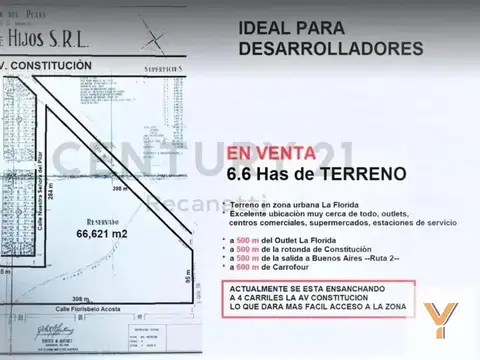 Terreno en venta -  - 66621mts - mar del plata