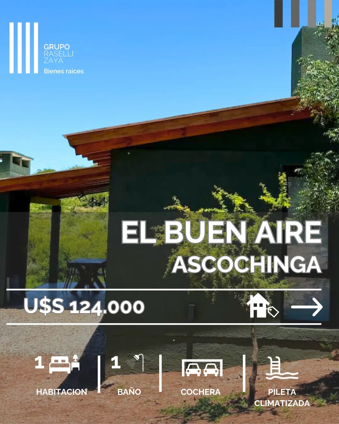 CASA EN VENTA - EL BUEN AIRE (ASCOCHINGA)