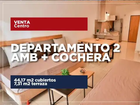 Depto 2 amb. c/cochera y jardin propi apto turismo