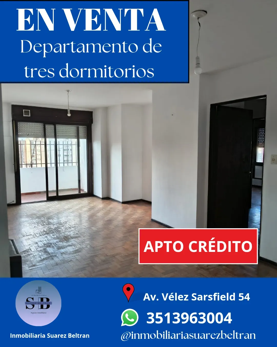 Departamento de tres dormitorios en venta en el centro