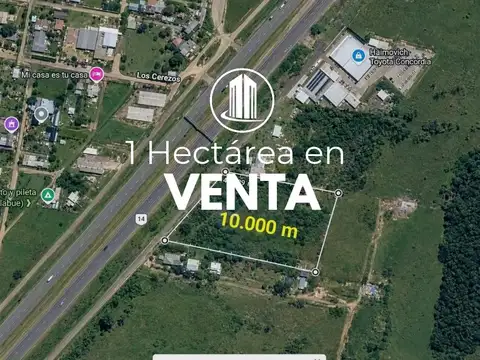 Excepcional terreno de 10.000 m². ubicación estratégica sobre ruta 14.-