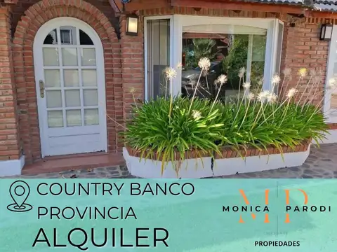 Casa en alquiler anual en country banco provincia - 3 dormitorios y piscina