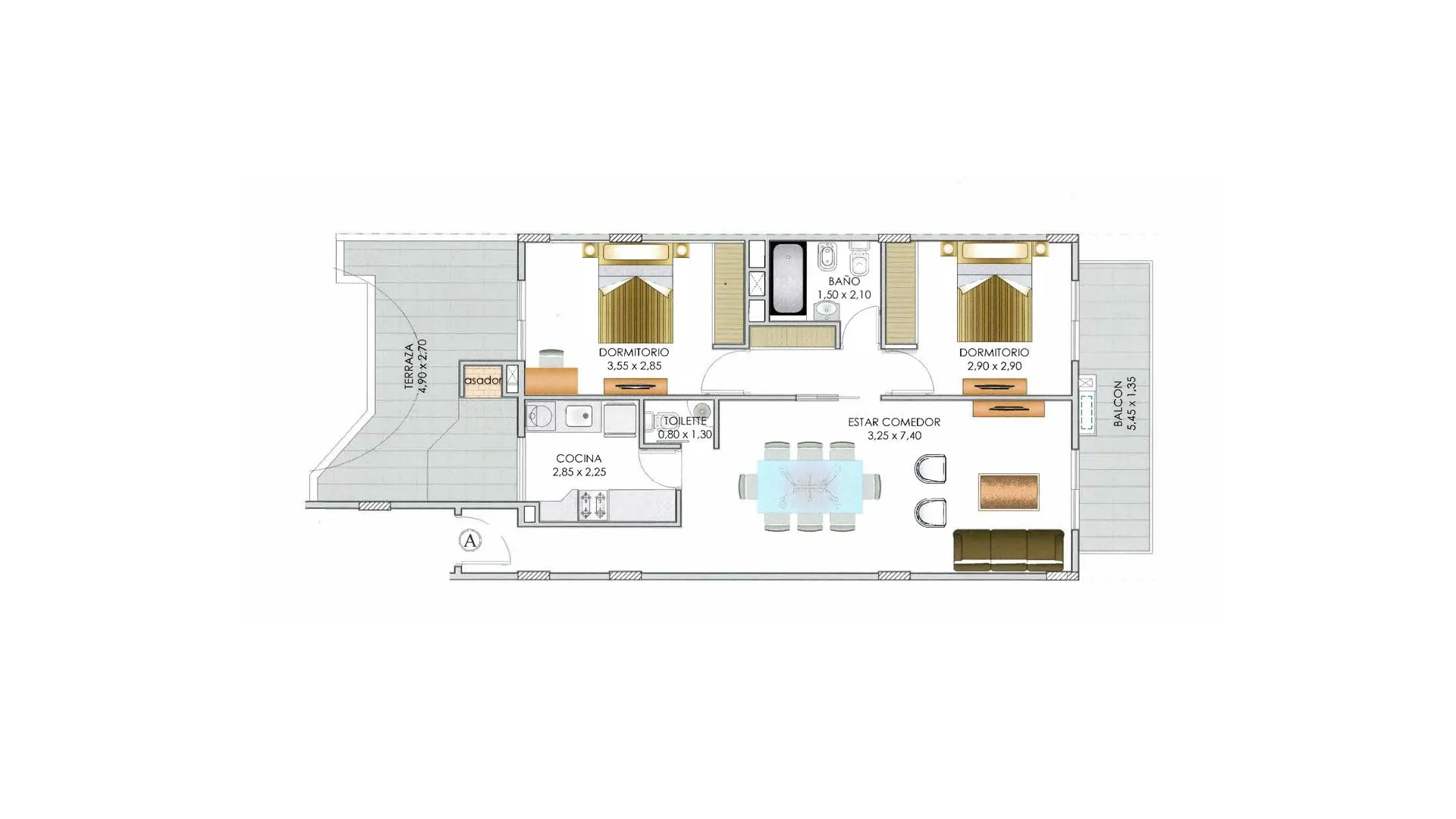 ALQUILER CENTRO DPTO 2 DORMI 2 BAÑOS 2 BALCON CON ASADOR