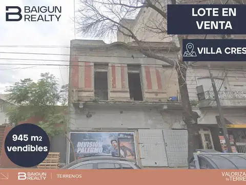 Terreno en Venta en Villa Crespo, CABA