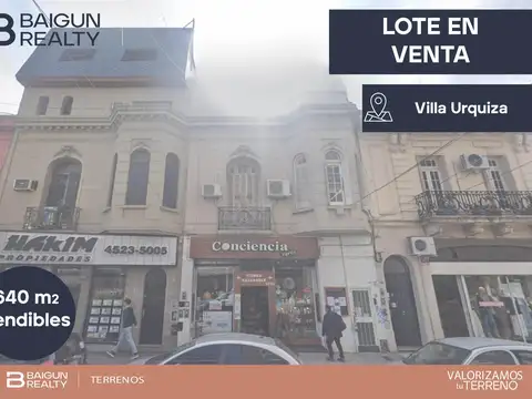 Terreno en Venta en Villa Urquiza, Capital Federal