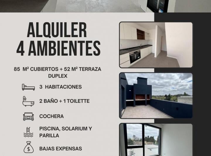 Departamento · 85m² · 4 Ambientes · 1 Cochera