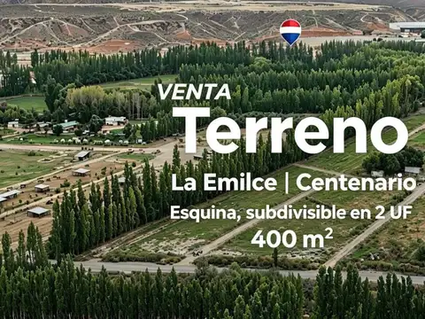 Venta lotes 400m2 barrio la emilce - centenario