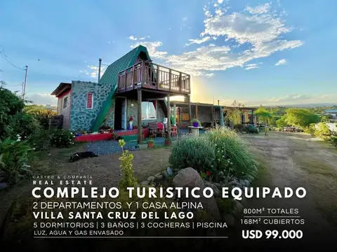 Complejo turistico completamente equipado en venta, villa santa cruz del lago - punilla
