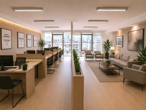 Alquiler moderna oficina con excelente ilumunación, cocina y baño privado, monserrat.